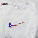 Puerto Rican Flag x Nike Swoosh Embroidered Shirt National Flag Inspired Nike Shirt