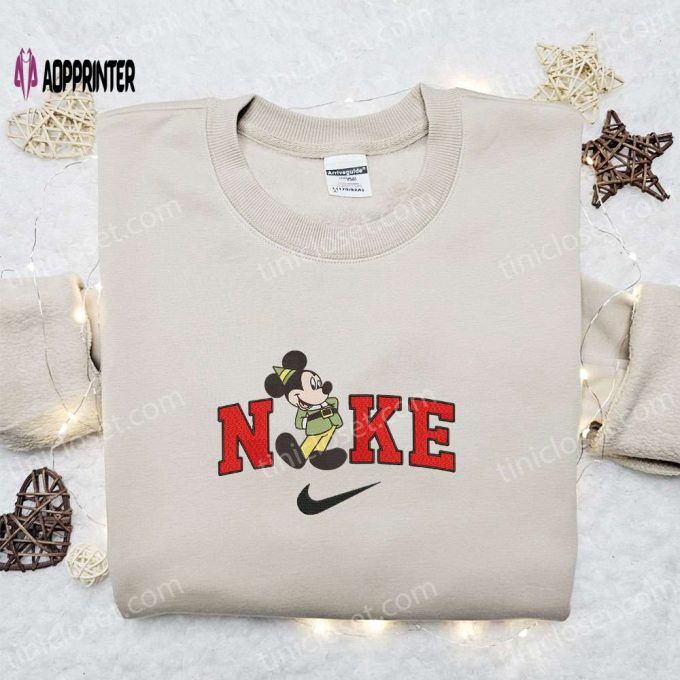 Retro Mickey Elf x Nike Embroidered Sweatshirt – Disney Characters Movie Merry Christmas Shirt Best Gift Ideas