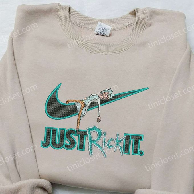 Rick and Morty x Nike Embroidered Sweatshirt & Shirt: Cartoon-Inspired Nike Swoosh Apparel