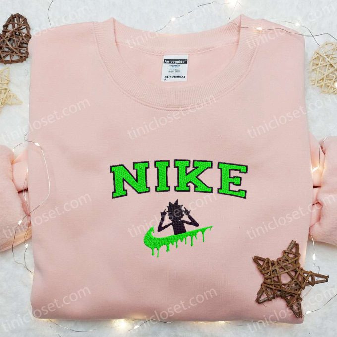 Rick Sanchez x Nike Cartoon Sweatshirt: Best Gift for Family – Rick and Morty Embroidered Shirt