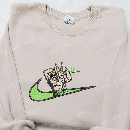 Roronoa Zoro x Swoosh Embroidered Sweatshirt – Best One Piece Gift for Family