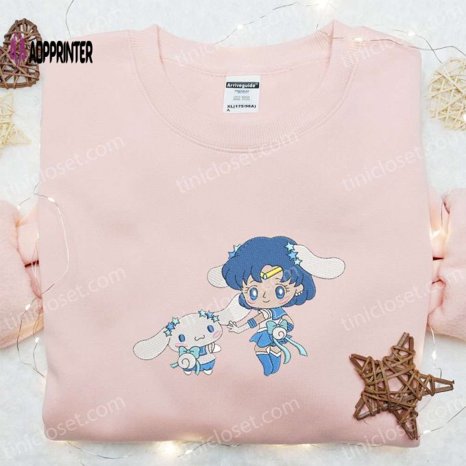 Sailor Mercury & Cinnamoroll Embroidered Shirt & Hoodie – Perfect Sailor Moon Anime Gift