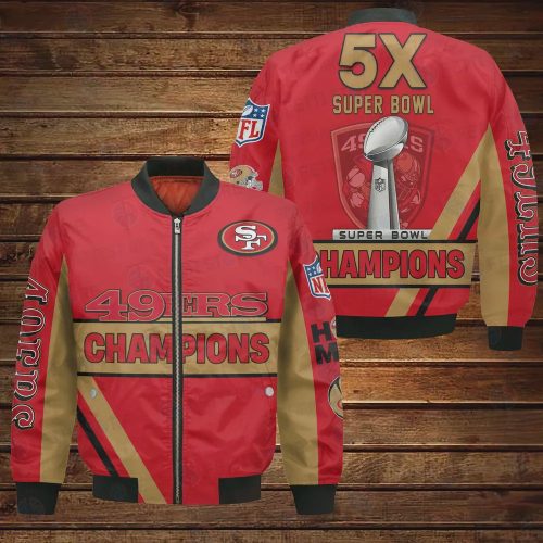 San Francisco 49ers 5X Super Bowl Champions Design Bomber Jacket