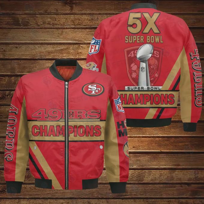 San Francisco 49ers 5X Super Bowl Champions Design Bomber Jacket