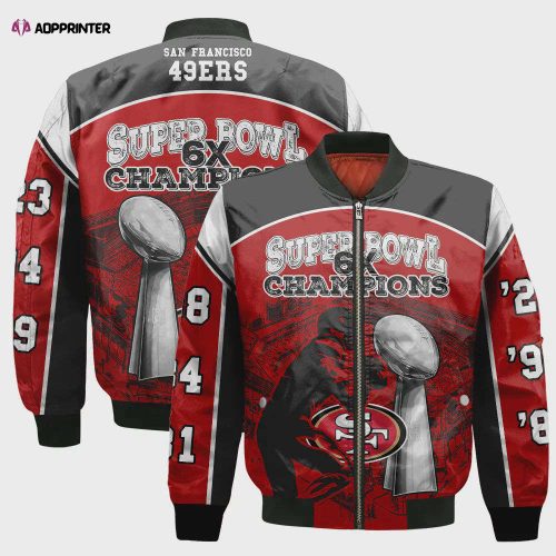 San Francisco 49ers 6x Super Bowl Champions Design Bomber Jacket SFAT V23