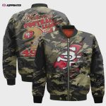 San Francisco 49ers Black Camo Pattern National Football League Unisex Bomber Jacket