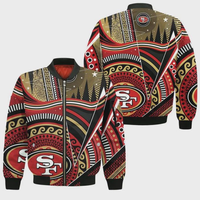 San Francisco 49ers Bohemian Pattern Bomber Jacket- Multicolor