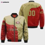 San Francisco 49ers Bomber Jacket 3D Printed Curve Style Custom Text And Number