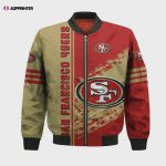 San Francisco 49ers Bomber Jacket 3D Printed Logo Pattern In Team Colours