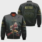 San Francisco 49ers George Kittle Pattern Bomber Jacket – Black