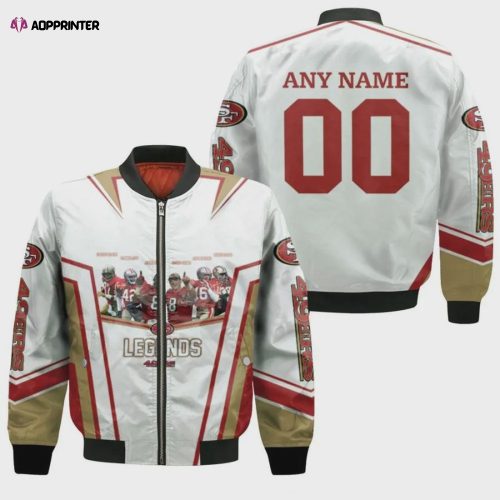 San Francisco 49ers George Kittle Pattern Bomber Jacket – Black