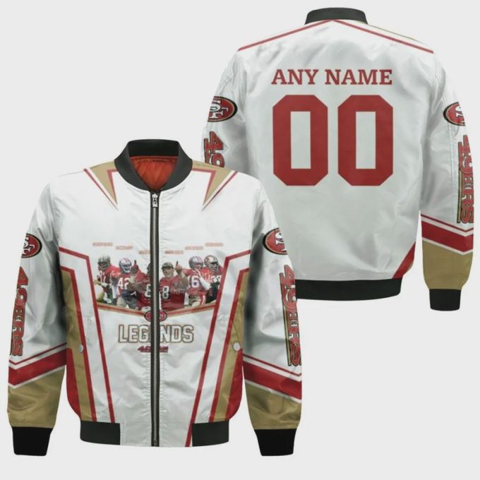 San Francisco 49ers Legends With Custom Name Number Bomber Jacket