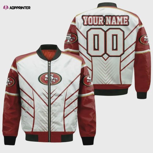 San Francisco 49ers George Kittle Pattern Bomber Jacket – Black