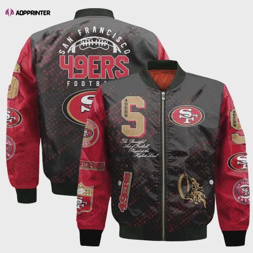 San Francisco 49ers Pattern Bomber Jacket – Red