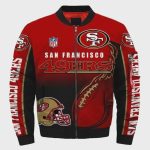 San Francisco 49ers Pattern Bomber Jacket – Red