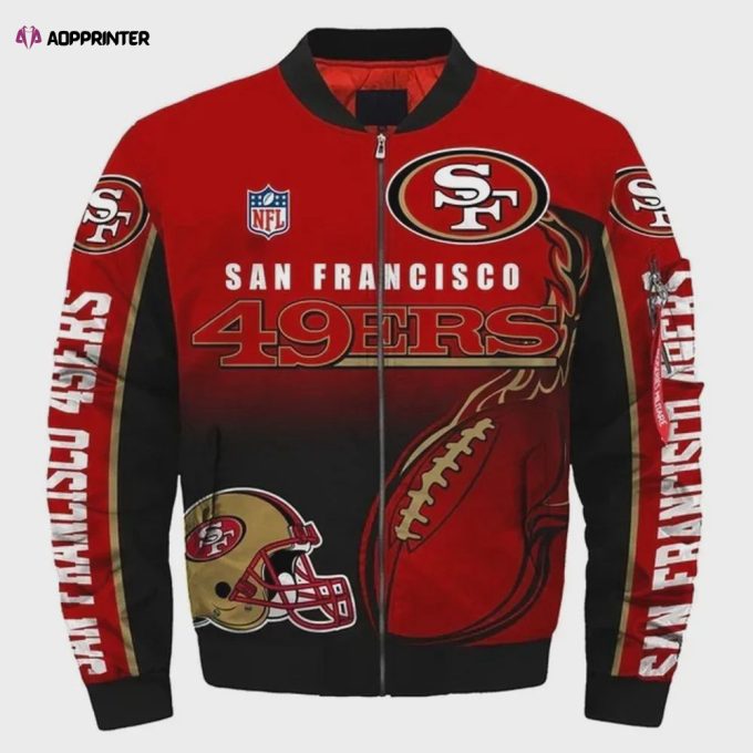 San Francisco 49ers Pattern Bomber Jacket – Red