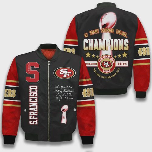 San Francisco 49ers Six Times Champions Design Bomber Jacket SFAT V22