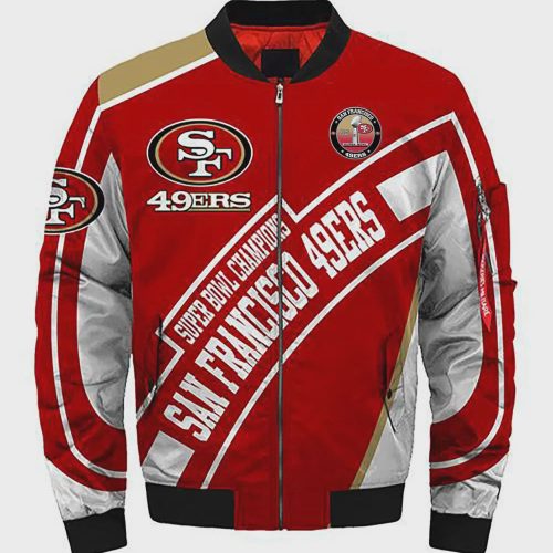 San Francisco 49ers Super Bowl LVI Champions Red White Bomber Jacket