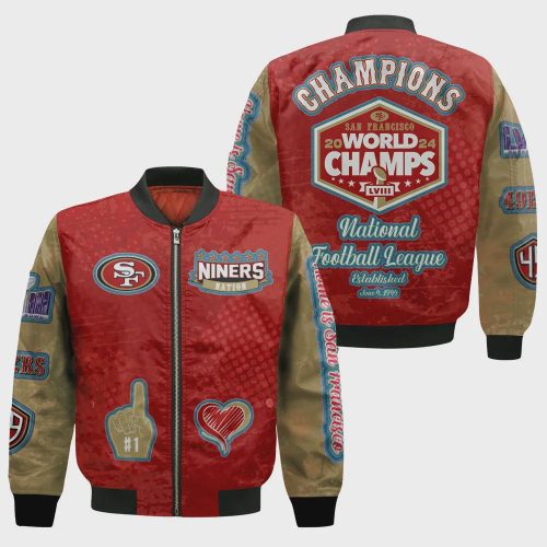 San Francisco 49ers Super Bowl LVIII Champions Design Bomber Jacket SFAT V15