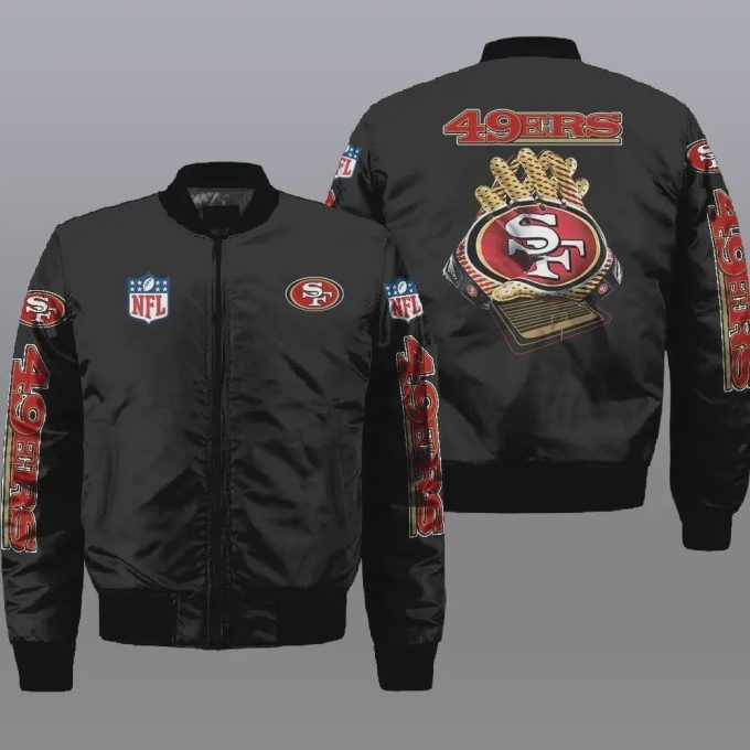 San Francisco 49ers Team Logo Bomber Jacket – Black