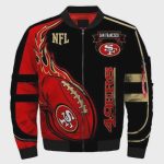 San Francisco 49ers Team Logo Bomber Jacket – Black And Red