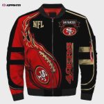 San Francisco 49ers Team Logo Bomber Jacket – Black And Red