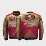 San Francisco 49ers Team Logo Pattern Bomber Jacket – Yellow And Red