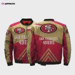 San Francisco 49ers Team Logo Pattern Bomber Jacket – Yellow And Red