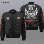 San Francisco 49ers Wings Skull Logo Bomber Jacket – Black