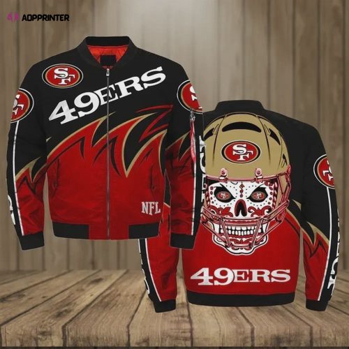 San Francisco 49ers Wings Skull Logo Bomber Jacket – Black