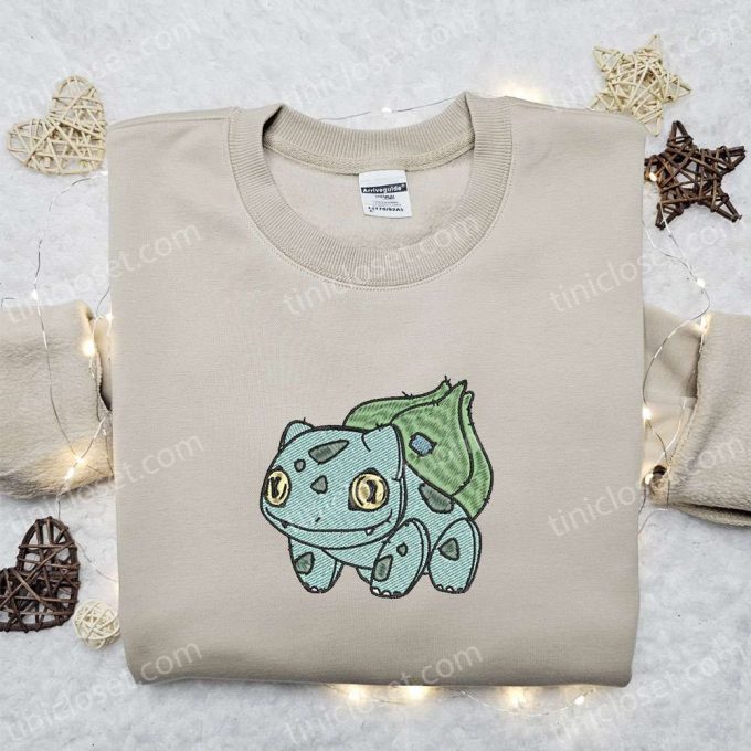 Spooky Bulbasaur Pokemon Embroidered Shirt – Halloween & Pokemon Inspired Design