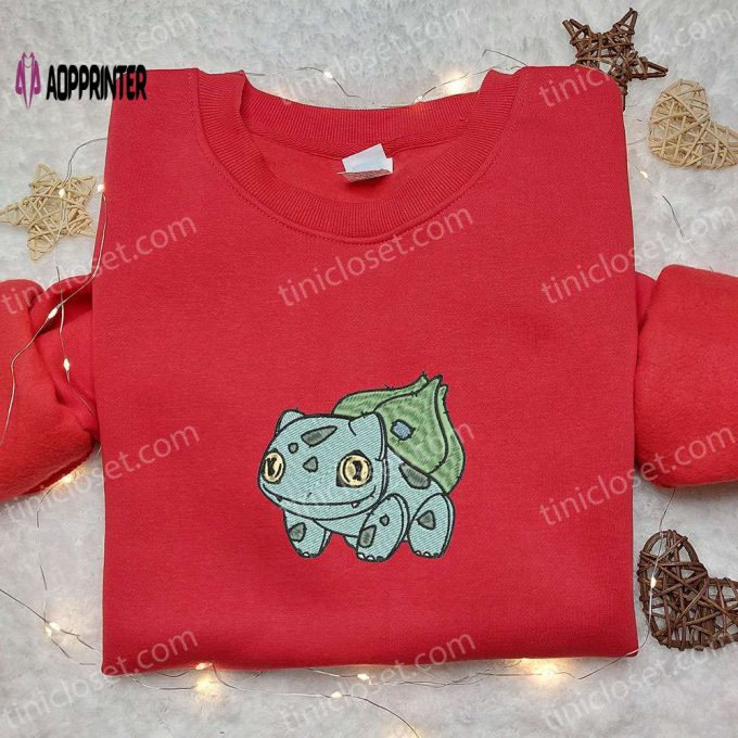 Spooky Bulbasaur Pokemon Embroidered Shirt – Halloween & Pokemon Inspired Design