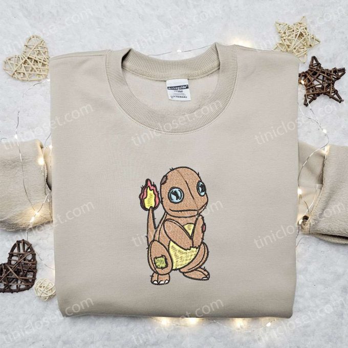 Spooky Charmander Pokemon Embroidered Shirt – Perfect for Halloween!