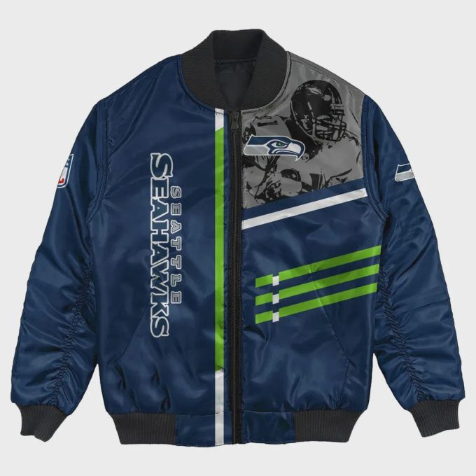 Seattle Seahawks Bomber Jacket 3D Printed Personalized Football For Fan