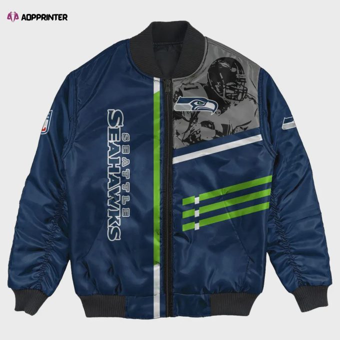 Seattle Seahawks Bomber Jacket 3D Printed Personalized Football For Fan