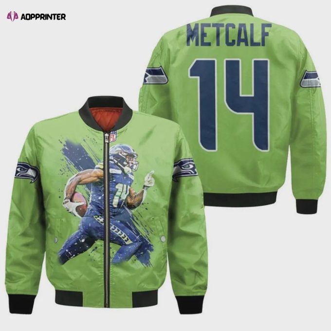 Seattle Seahawks DK Metcalf Pattern Bomber Jacket – Green