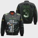 Seattle Seahawks Russell Wilson Pattern Bomber Jacket – Black