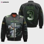 Seattle Seahawks Russell Wilson Pattern Bomber Jacket – Black