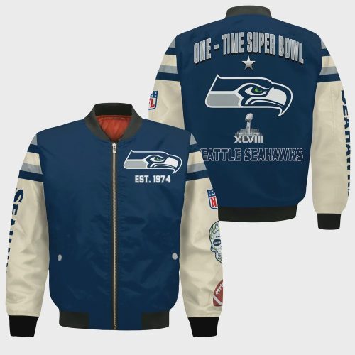 Seattle Seahawks X Champions Design Bomber Jacket SFAT V3