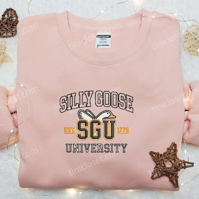 SGU University Silly Goose Embroidered Shirt – Animal & Cute Design