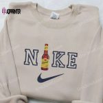 Shiner Beer x Nike Embroidered Sweatshirt: Favorite Drink Shirt with Nike Inspiration