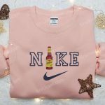 Shiner Beer x Nike Embroidered Sweatshirt: Favorite Drink Shirt with Nike Inspiration