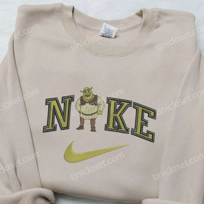 Shrek x Nike Embroidered Sweatshirt: Cartoon Shirt Nike Inspired Design