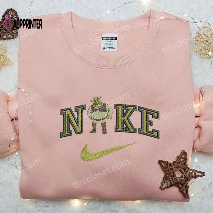 Shrek x Nike Embroidered Sweatshirt: Cartoon Shirt Nike Inspired Design