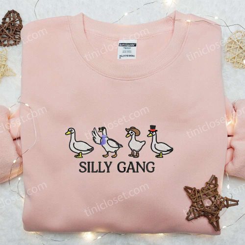 Silly Gang Goose Embroidered Shirt – Funny Animal Design for a Playful Look