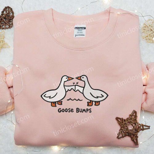 Silly Goose Bumps Embroidered Shirt: Animal & Funny Designs for a Playful Look!