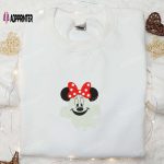 Smiling Boo Minnie Embroidered Shirt: Best Disney Halloween Gift for Family