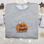 Snoopy Sleeping Pumpkin Embroidered Shirt & Peanuts Halloween Sweatshirt – Best Halloween Gift Ideas