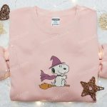 Snoopy Witch Fly Embroidered T-shirt & Peanuts Halloween Hoodie – Best Halloween Gift Ideas