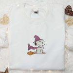 Snoopy Witch Fly Embroidered T-shirt & Peanuts Halloween Hoodie – Best Halloween Gift Ideas